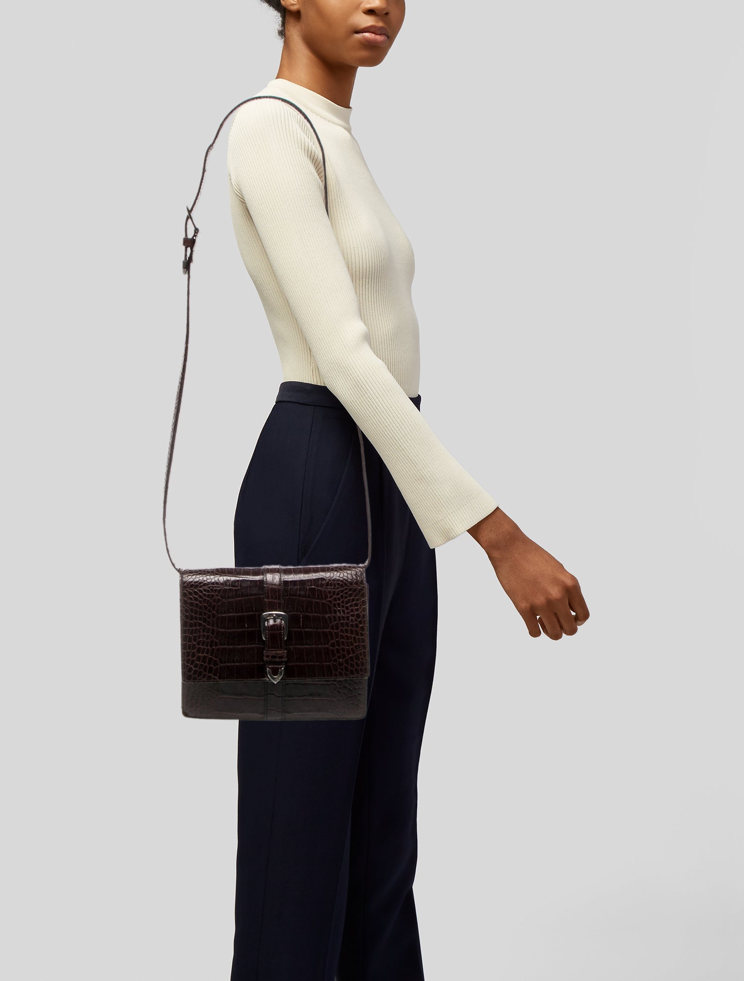 Ralph Lauren Embossed Leather Crossbody Bag Vintage