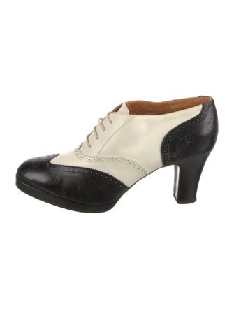 Ralph Lauren Leather Colorblock Pattern Lace-Up Boots