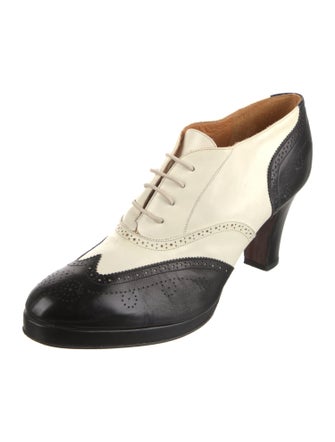 Ralph Lauren Leather Colorblock Pattern Lace-Up Boots