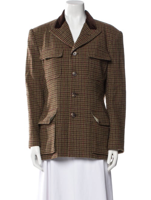 Ralph Lauren Wool Plaid Print Blazer