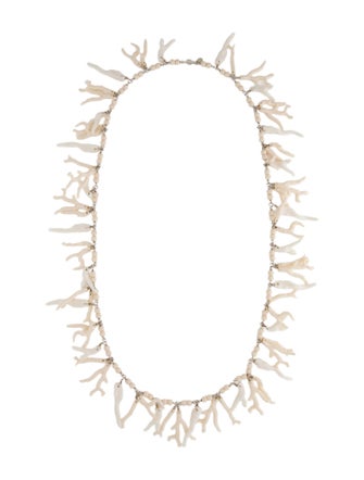 Ralph Lauren Resin & Bead Coral Beach Necklace