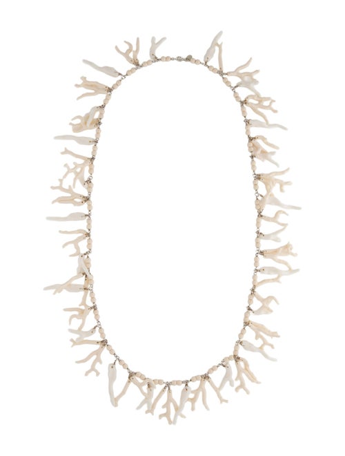 Ralph Lauren Resin & Bead Coral Beach Necklace