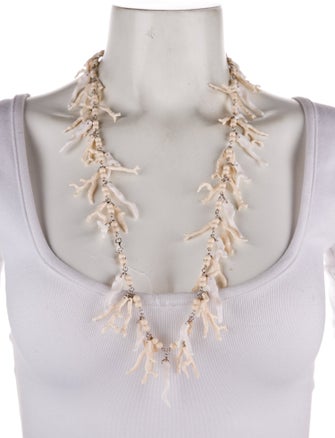Ralph Lauren Resin & Bead Coral Beach Necklace