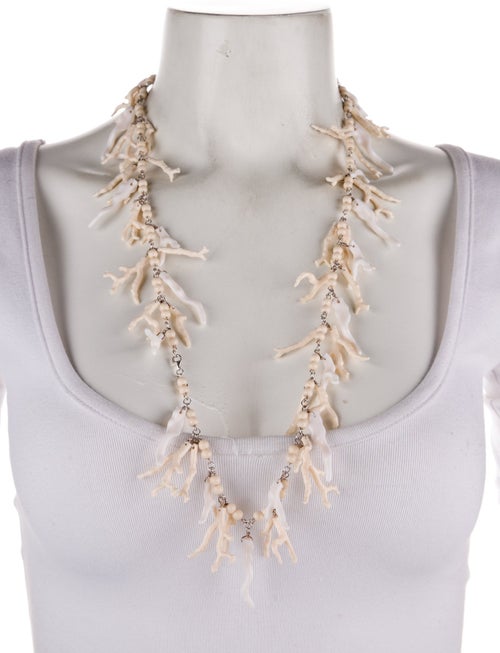 Ralph Lauren Resin & Bead Coral Beach Necklace