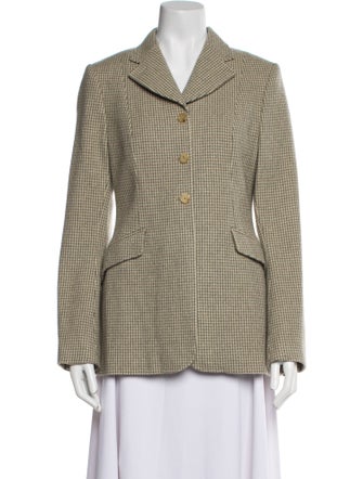 Ralph Lauren Collection Wool Houndstooth Print Blazer