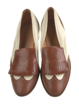Ralph Lauren Leather Colorblock Pattern Loafers