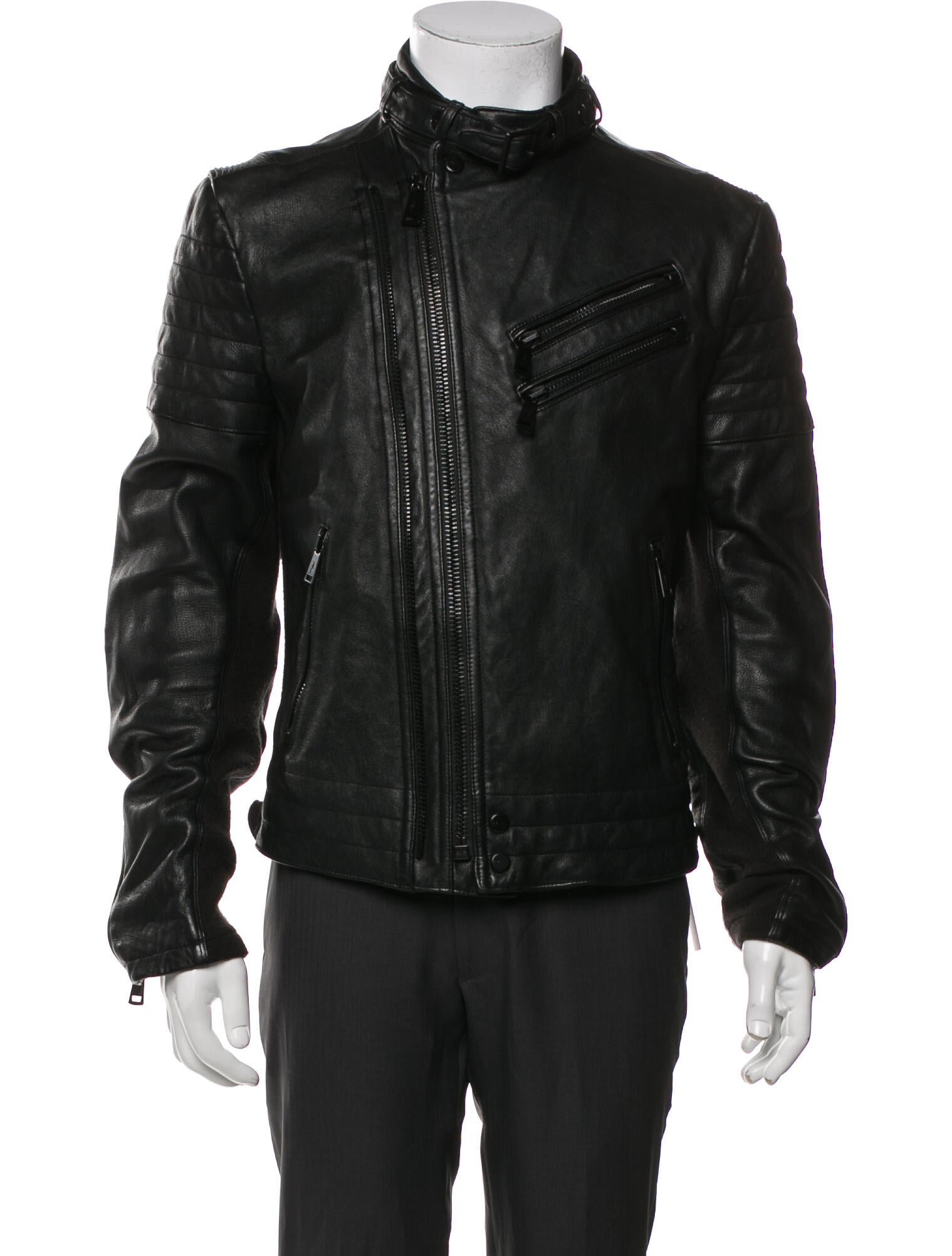 Ralph Lauren Black Label Lamb Leather Moto Jacket