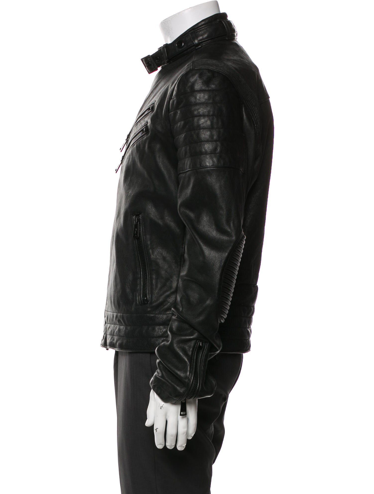Ralph Lauren Black Label Lamb Leather Moto Jacket