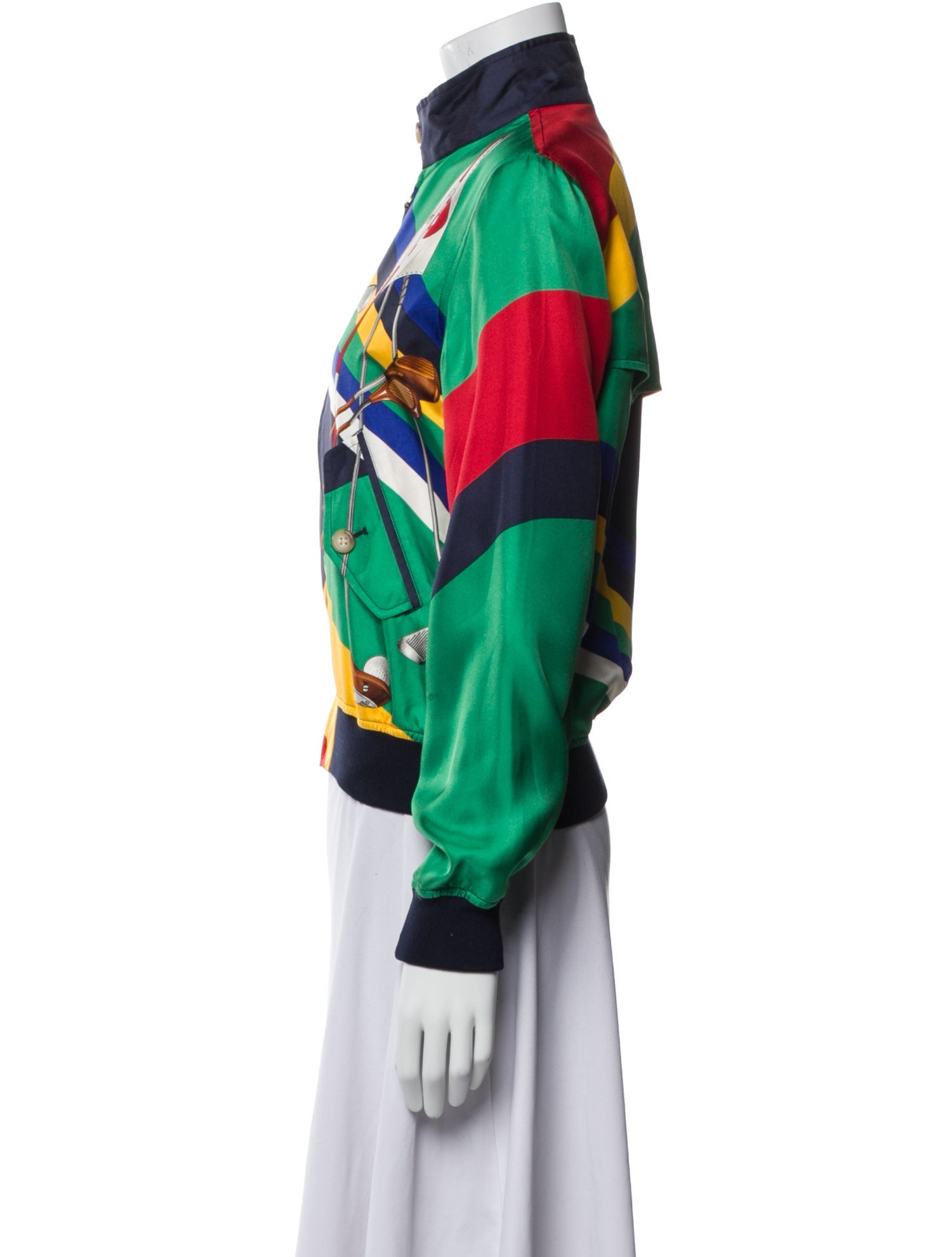 Ralph Lauren Silk Graphic Print Biker Jacket w/ Tags