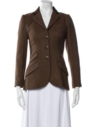 Ralph Lauren Wool Plaid Print Blazer