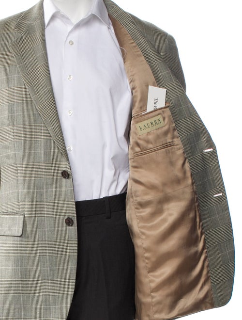 Ralph Lauren Silk Houndstooth Print Blazer