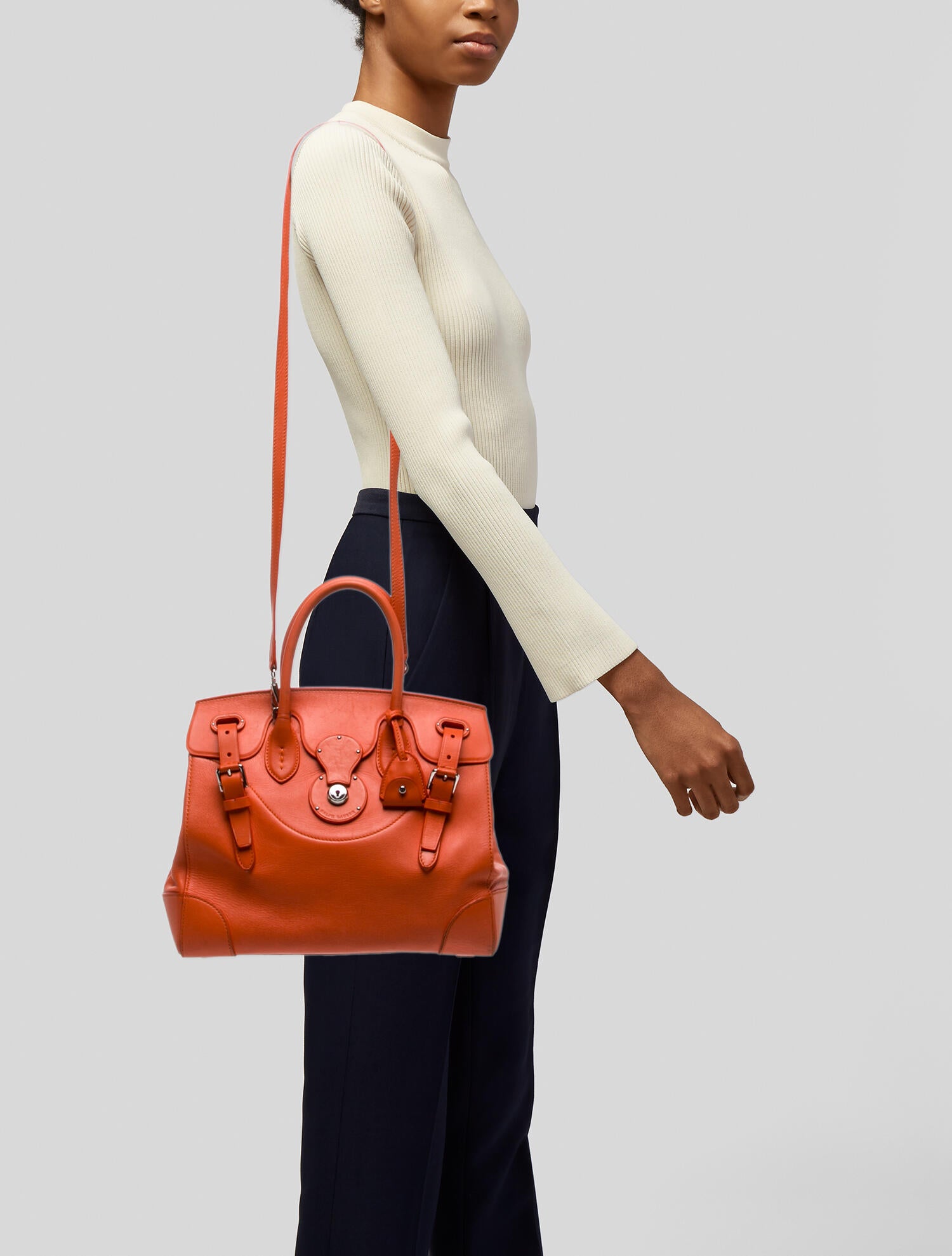 Ralph Lauren Leather Top Handle Bag