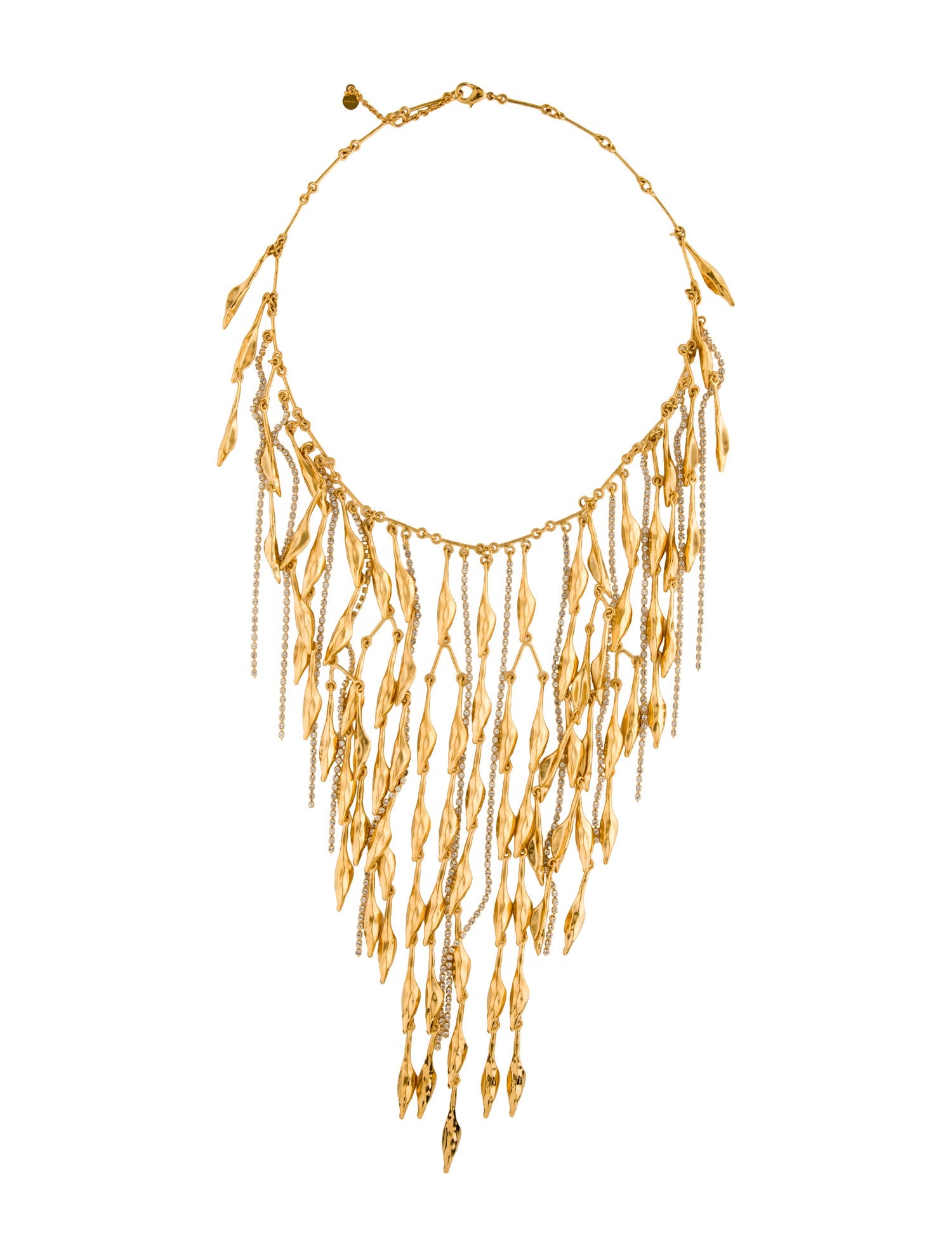 Ralph Lauren Crystal Multichain Fringe Collar Necklace