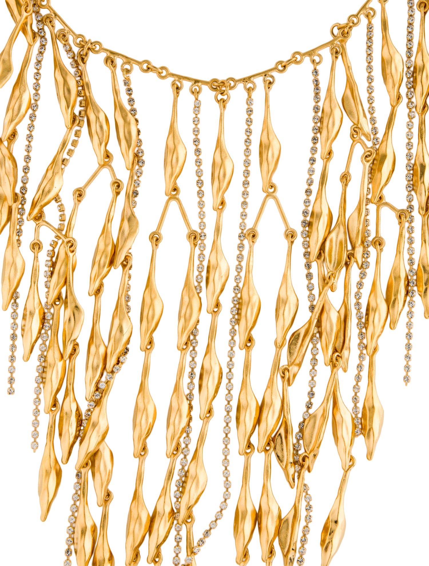Ralph Lauren Crystal Multichain Fringe Collar Necklace