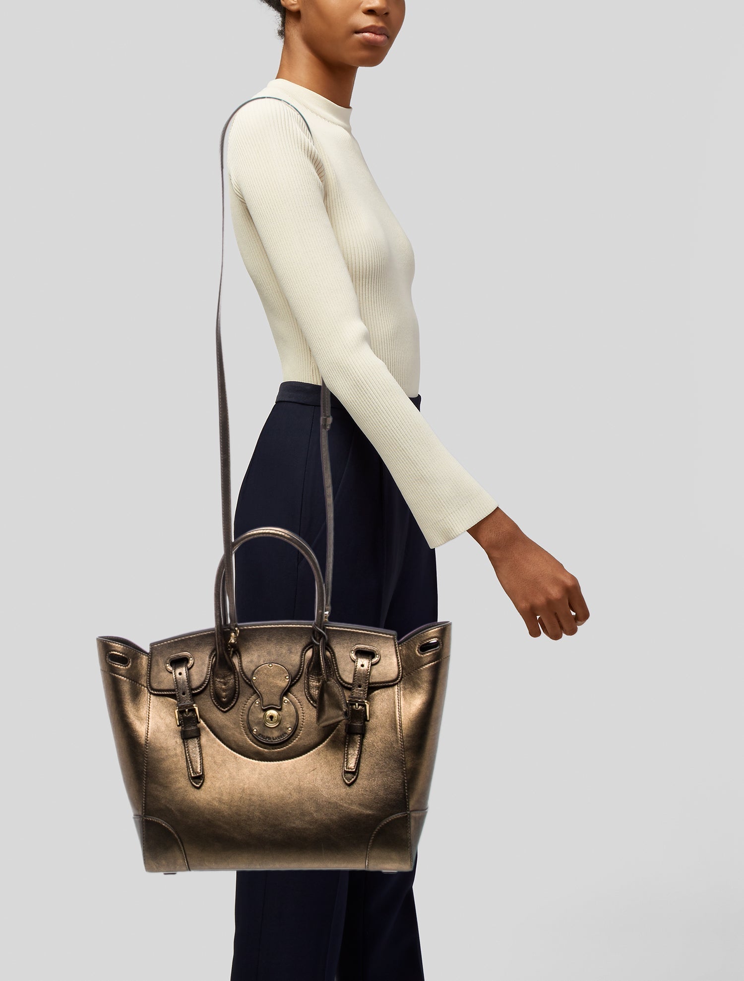 Ralph Lauren Leather Top Handle Bag