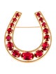 Ralph Lauren Crystal Horseshoe Brooch Pin