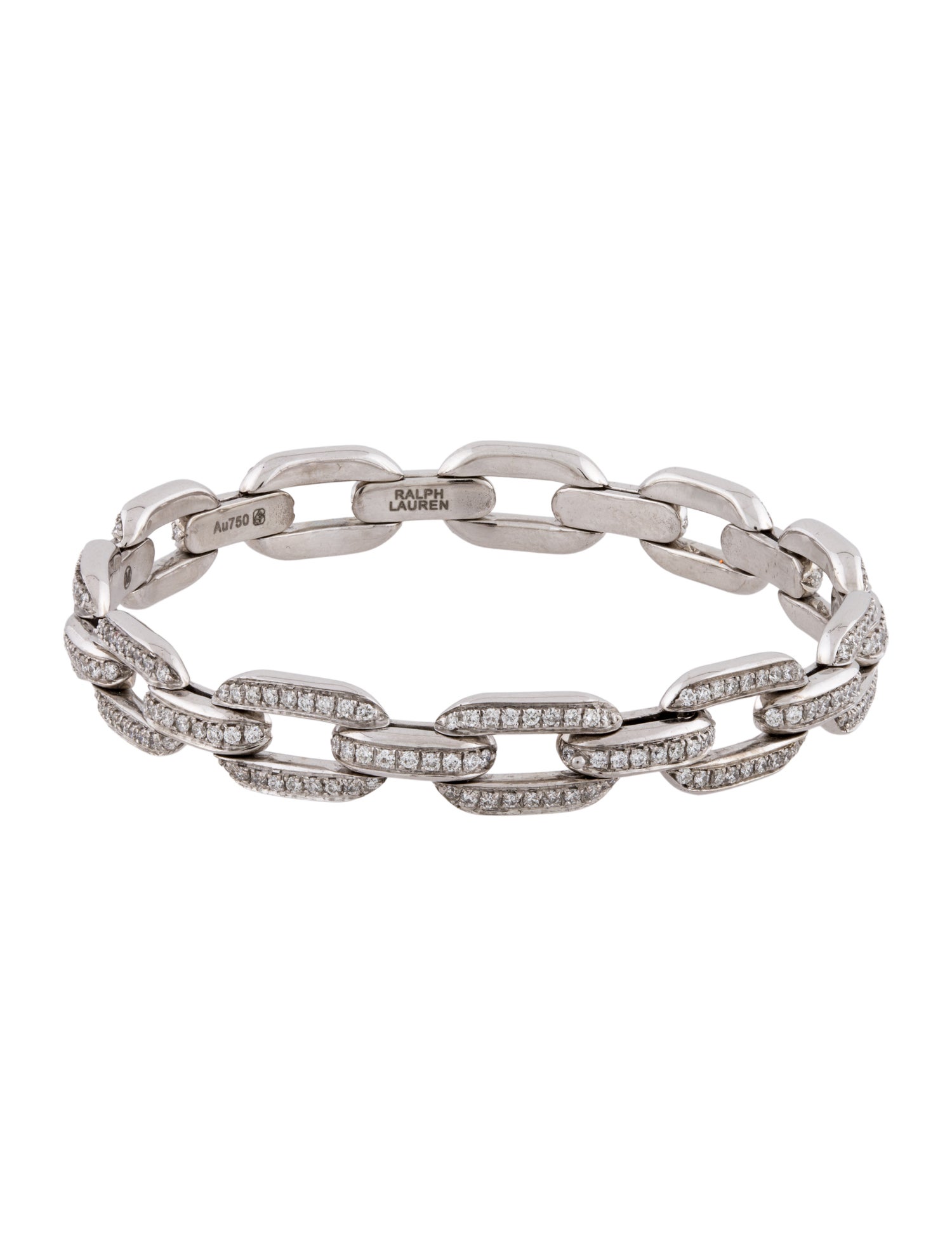 Ralph Lauren 18K 2.37ctw Diamond Chunky Chain Bracelet