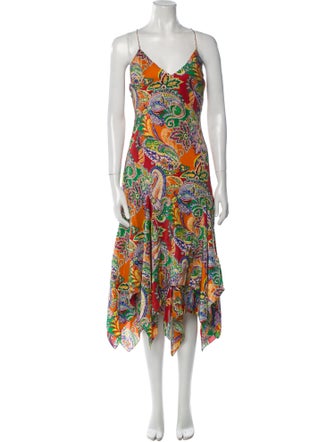 Ralph Lauren Silk Midi Length Dress