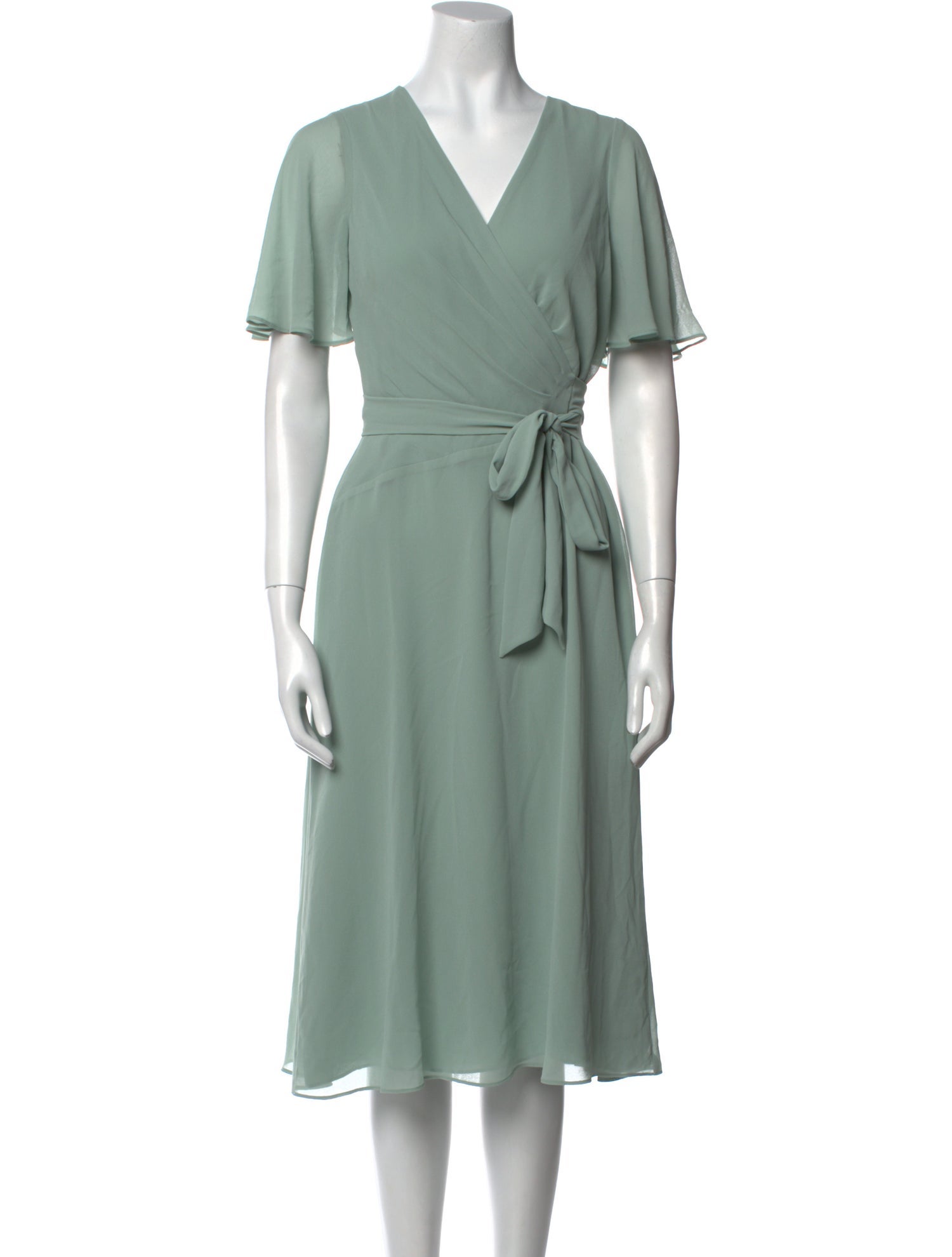 Lauren Ralph Lauren V-Neck Midi Length Dress