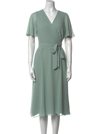 Lauren Ralph Lauren V-Neck Midi Length Dress