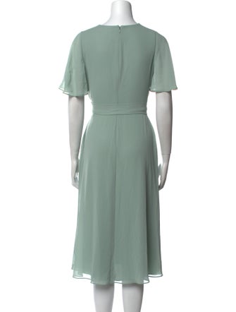 Lauren Ralph Lauren V-Neck Midi Length Dress