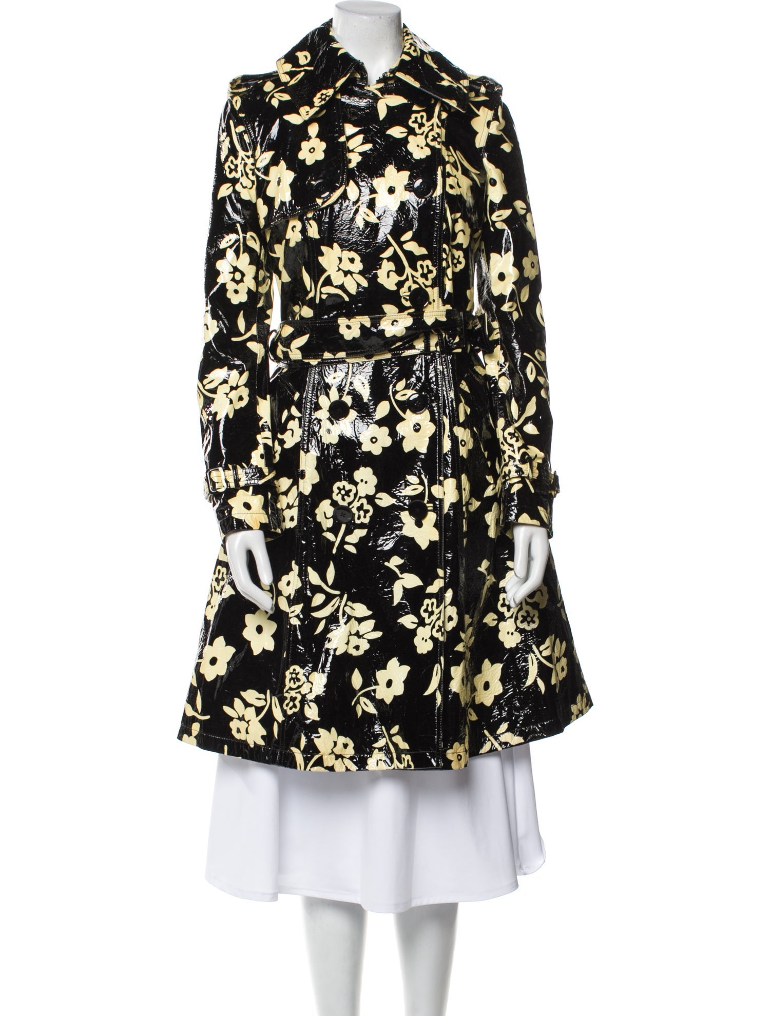 Ralph Lauren Collection Lambskin Floral Print Trench Coat