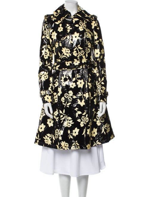Ralph Lauren Collection Lambskin Floral Print Trench Coat