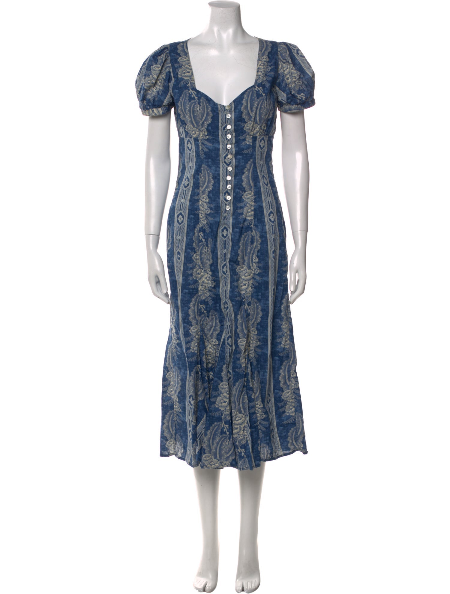 Ralph Lauren Paisley Print Midi Length Dress