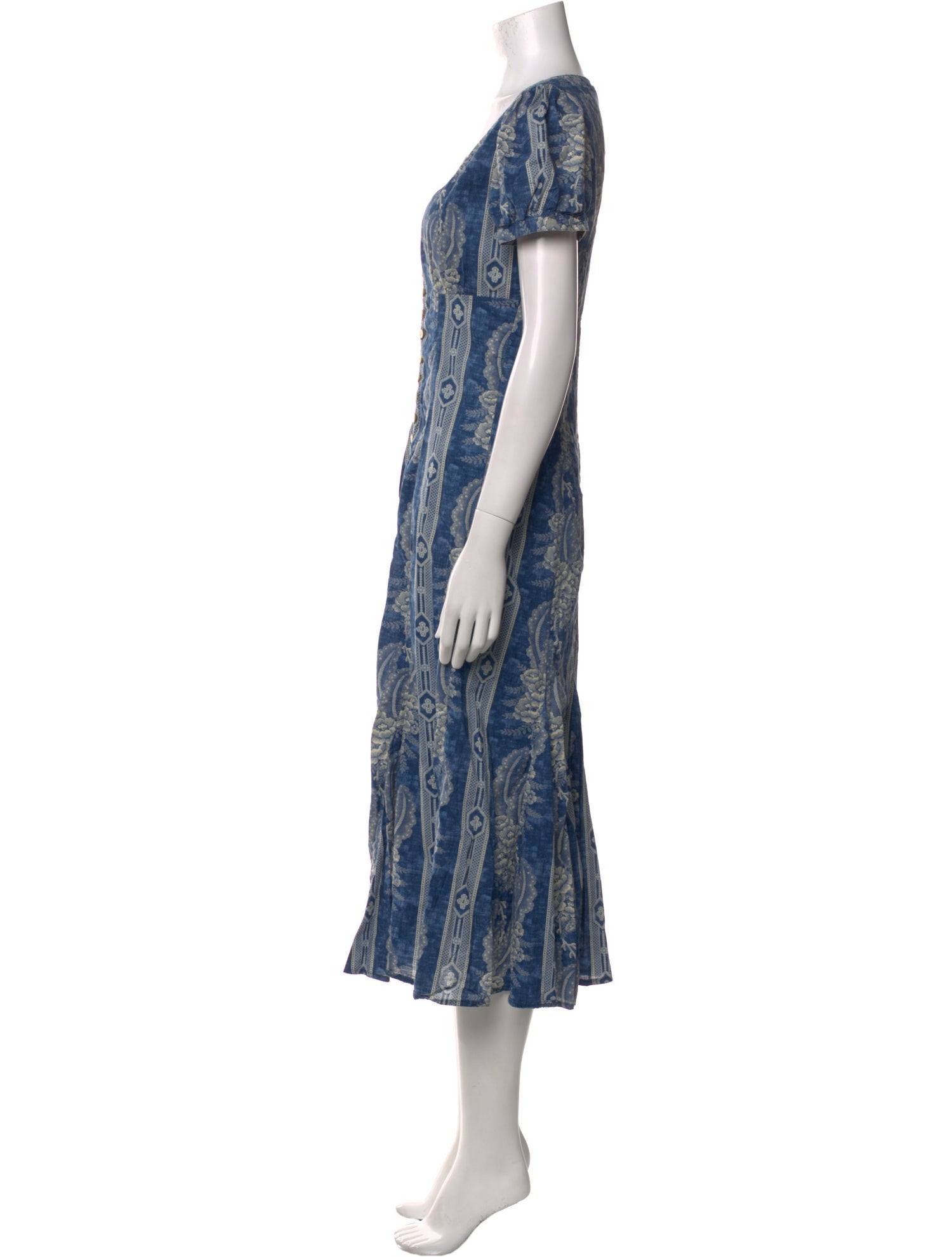 Ralph Lauren Paisley Print Midi Length Dress