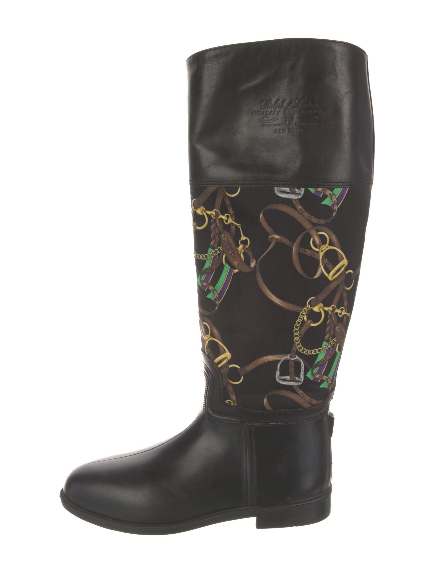 Ralph Lauren Leather Printed Boots