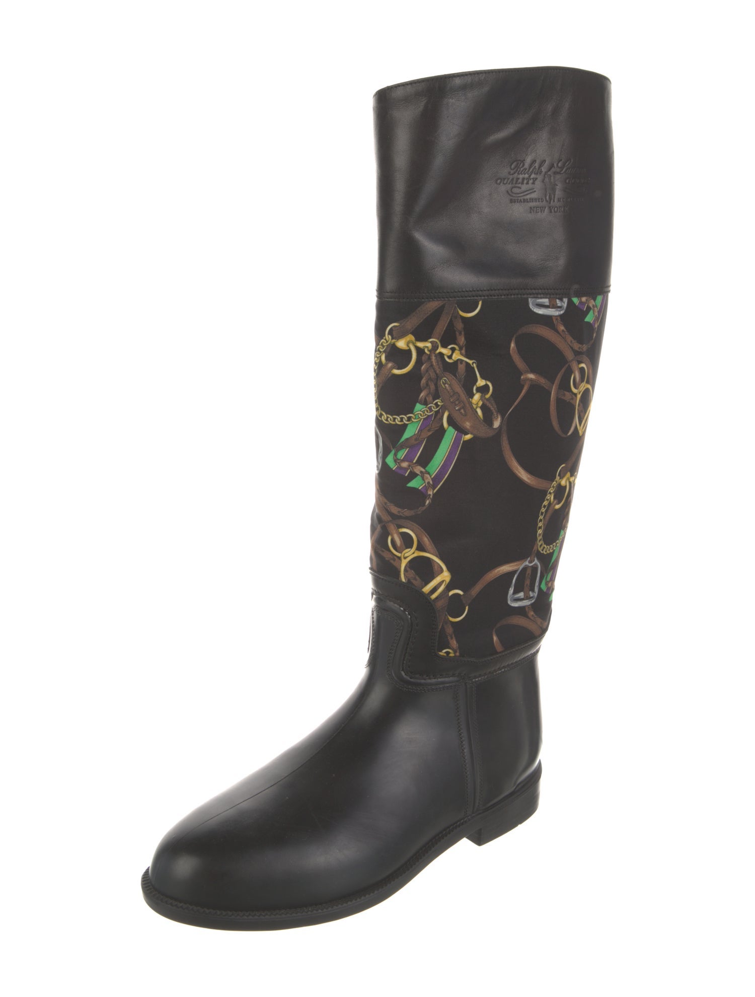 Ralph Lauren Leather Printed Boots