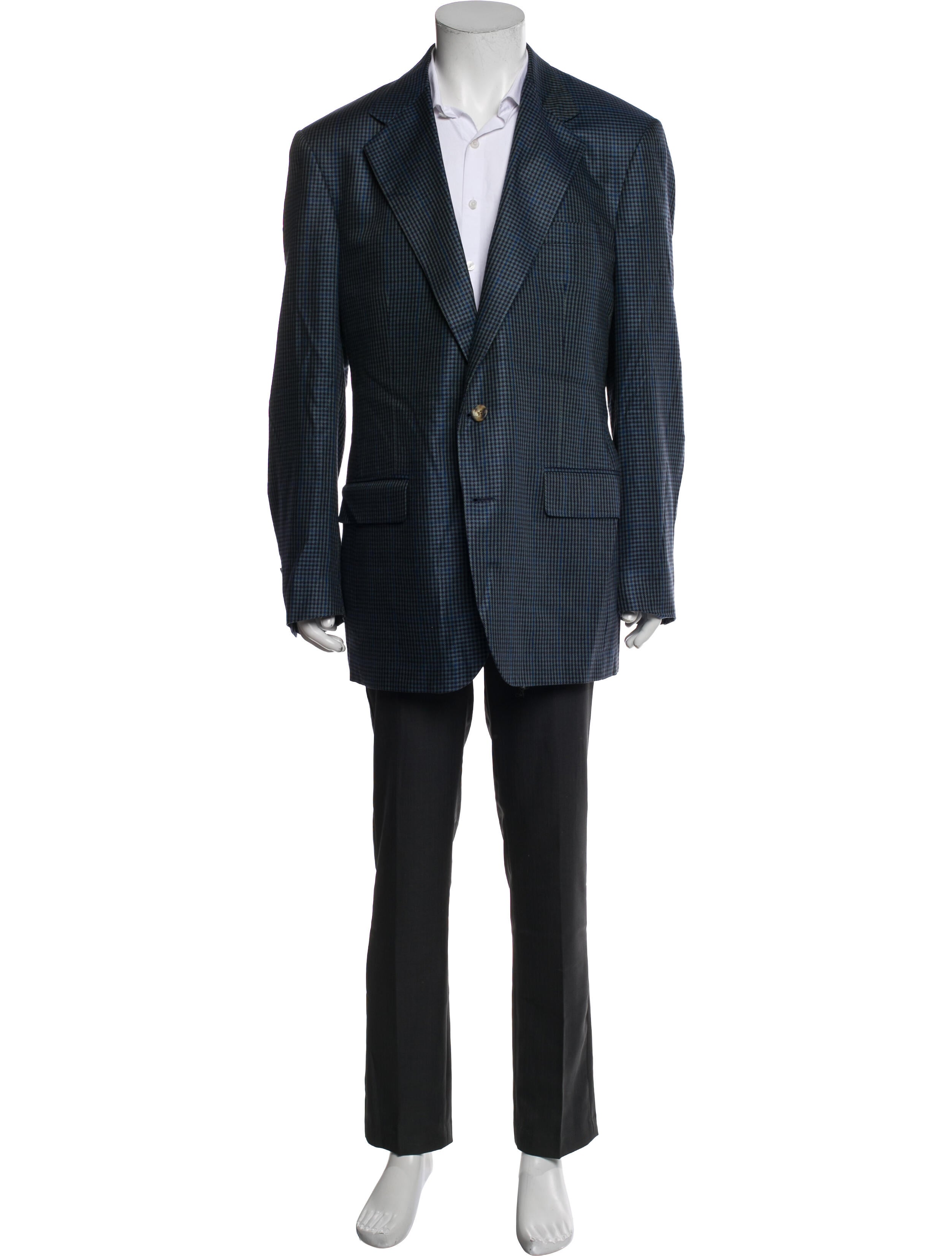 Polo University Club By Ralph Lauren Houndstooth Print Overcoat