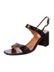 Ralph Lauren Embossed Leather Slingback Sandals