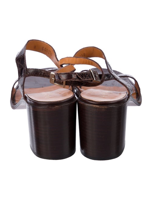 Ralph Lauren Embossed Leather Slingback Sandals