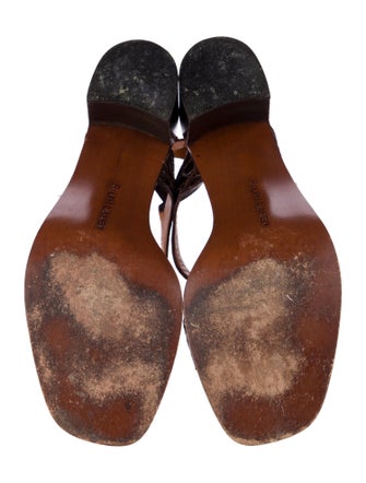 Ralph Lauren Embossed Leather Slingback Sandals