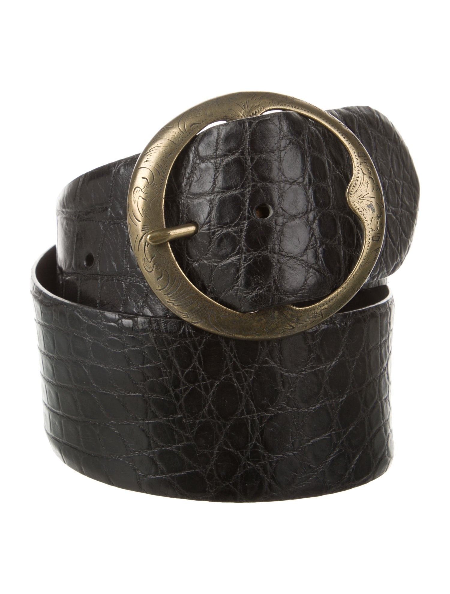 Ralph Lauren Wide Embossed Leather Belt