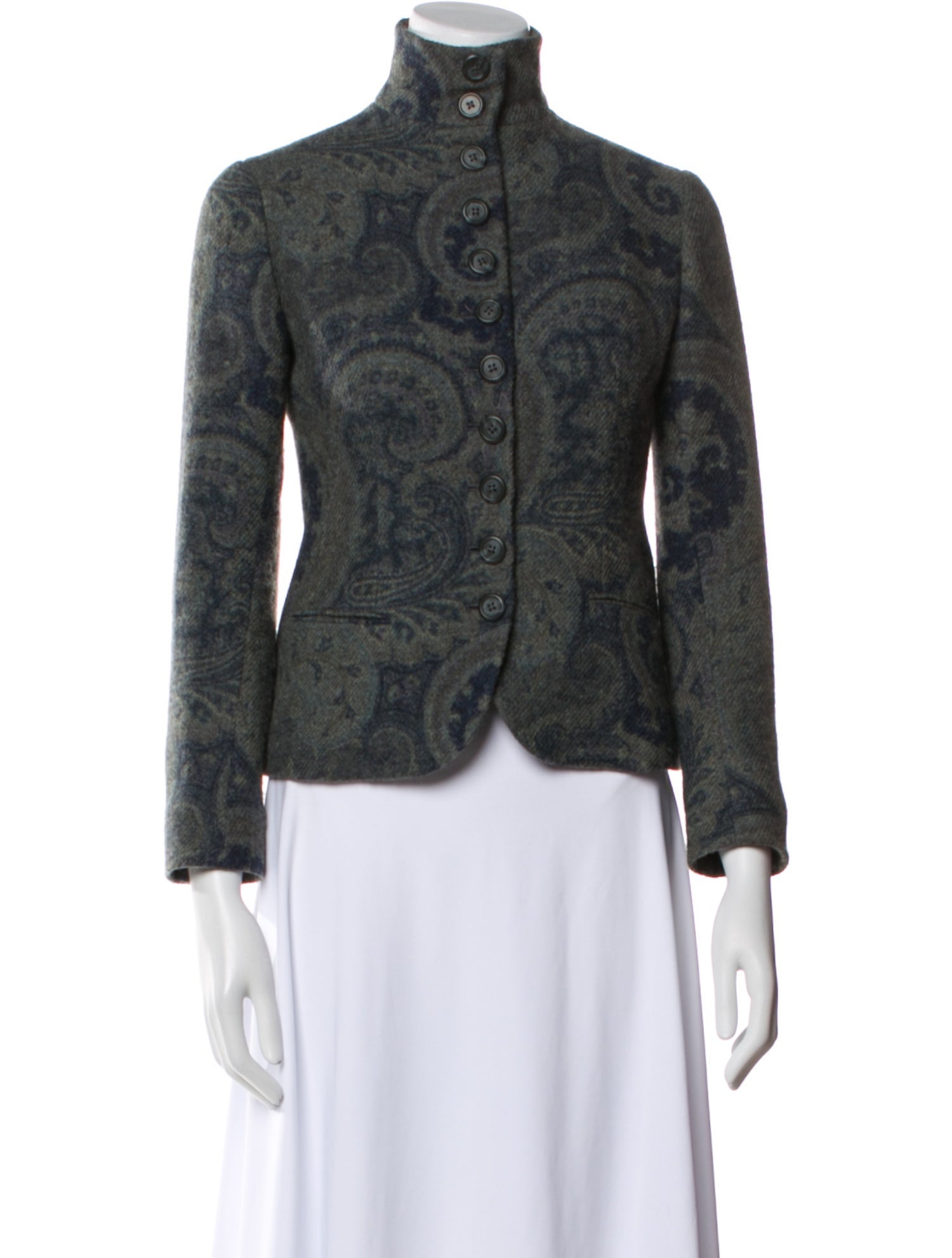 Ralph Lauren Black Label Wool Paisley Print Evening Jacket
