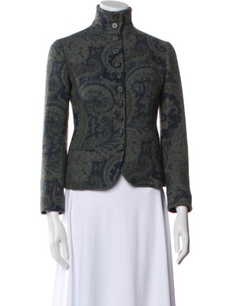 Ralph Lauren Black Label Wool Paisley Print Evening Jacket