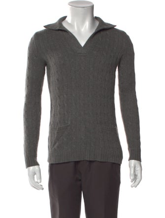 Ralph Lauren Lamb Leather Turtleneck Polo Sweater