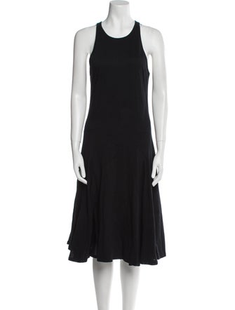 Ralph Lauren Scoop Neck Midi Length Dress