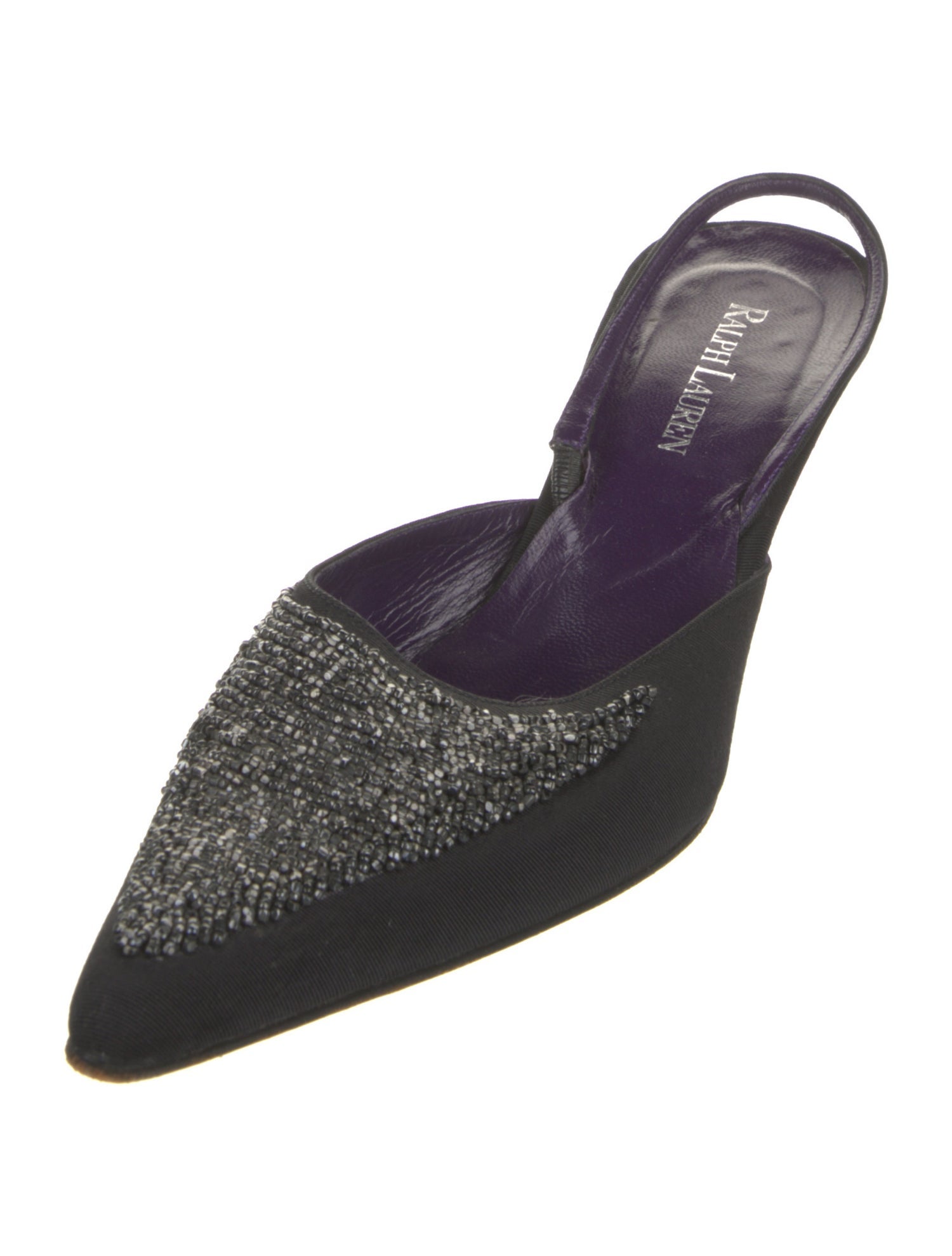 Ralph Lauren Suede Beaded Accents Mules