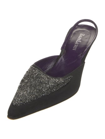 Ralph Lauren Suede Beaded Accents Mules