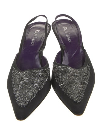 Ralph Lauren Suede Beaded Accents Mules