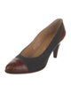 Ralph Lauren Embossed Leather Colorblock Pattern Pumps