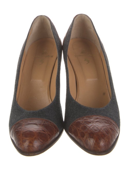 Ralph Lauren Embossed Leather Colorblock Pattern Pumps