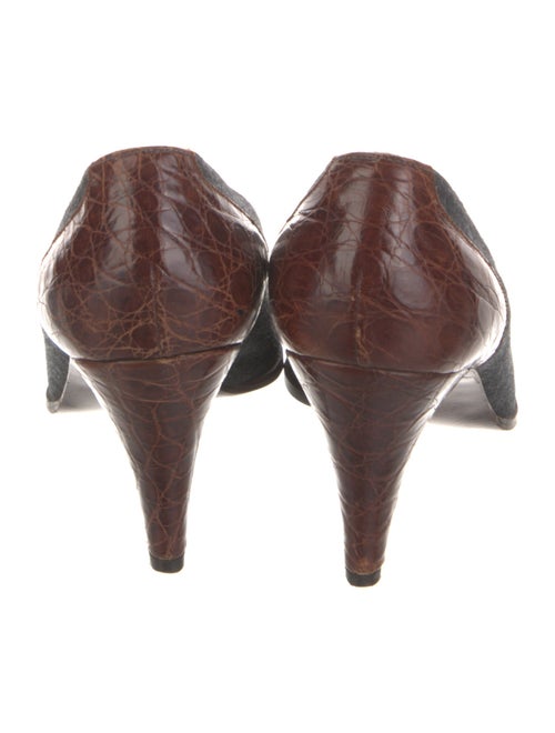 Ralph Lauren Embossed Leather Colorblock Pattern Pumps