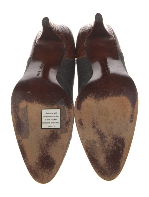 Ralph Lauren Embossed Leather Colorblock Pattern Pumps