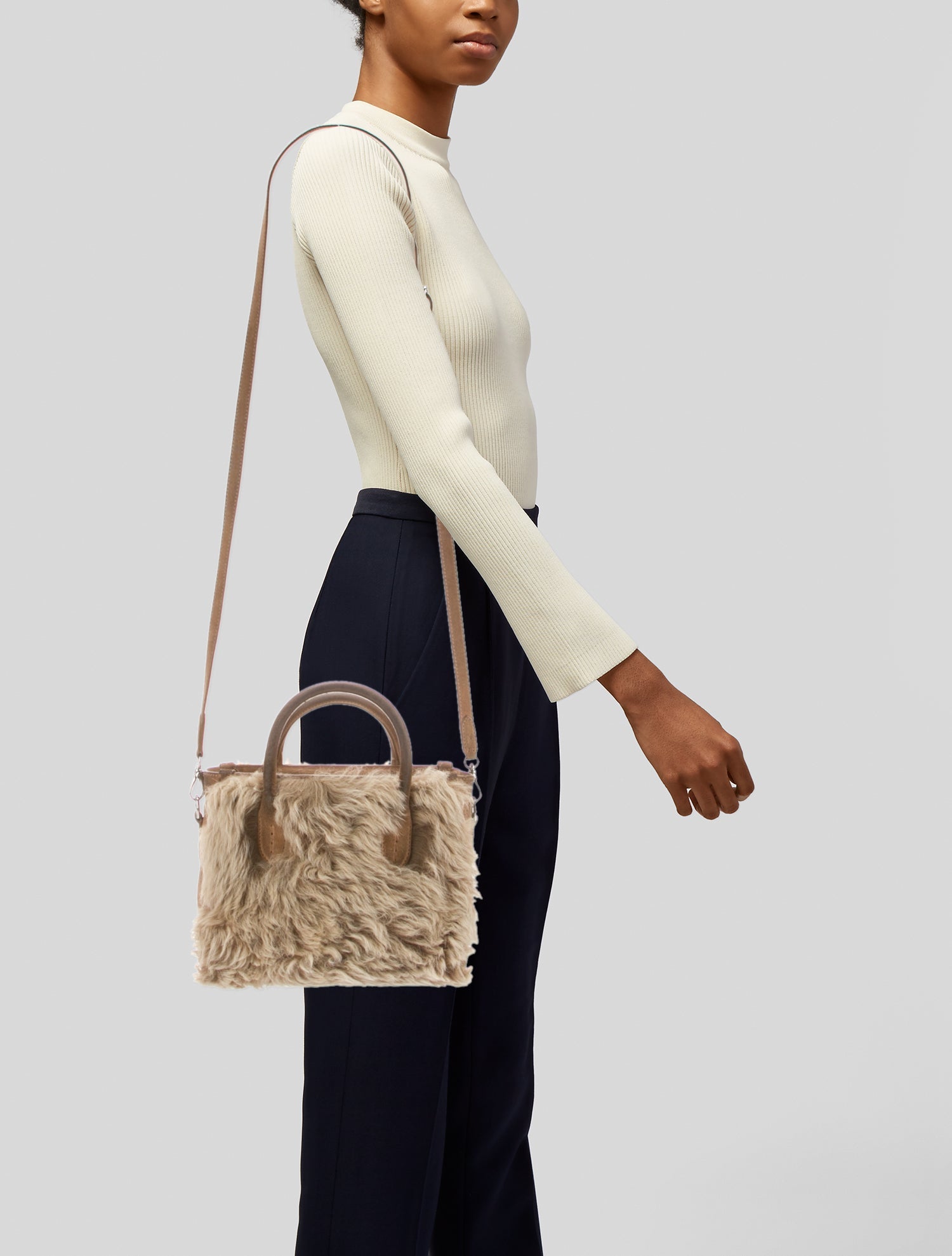 Ralph Lauren Suede Top Handle Bag