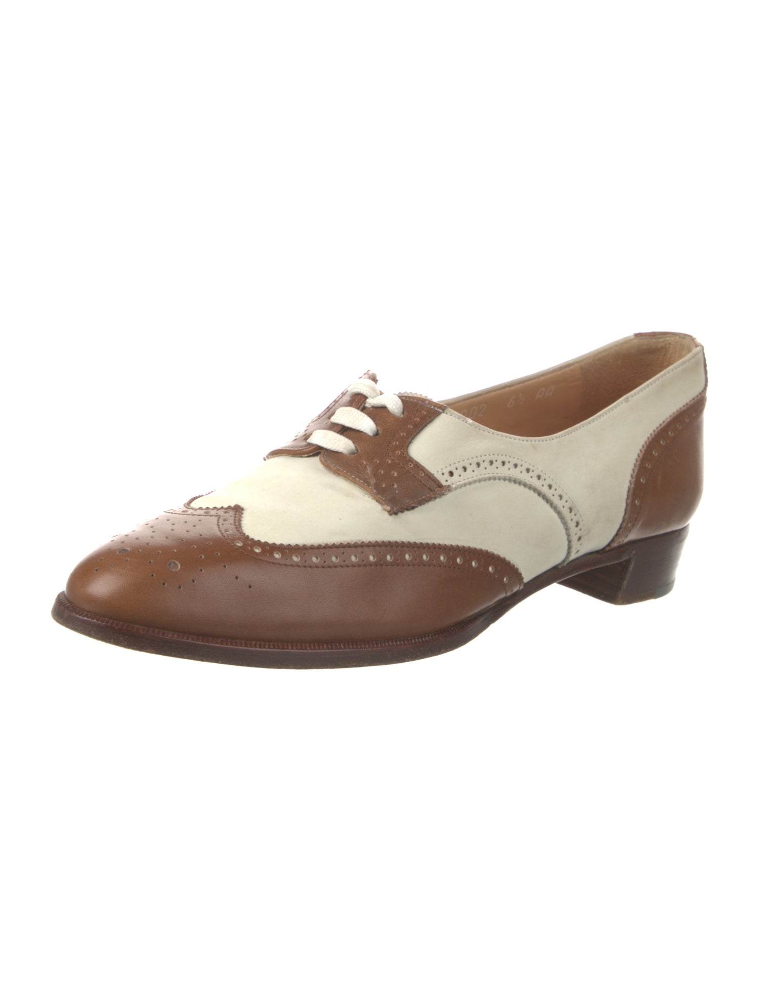 Ralph Lauren Leather Colorblock Pattern Oxfords
