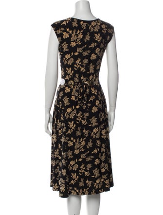 Ralph Lauren Floral Print Midi Length Dress